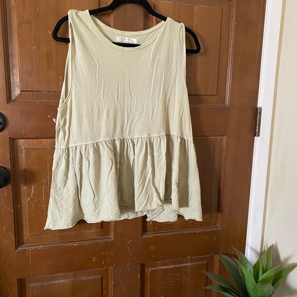 FREE PEOPLE peplum lime green tank